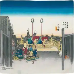 Furoshiki Ukiyo-e | Vue matinale de Nihonbashi Beige