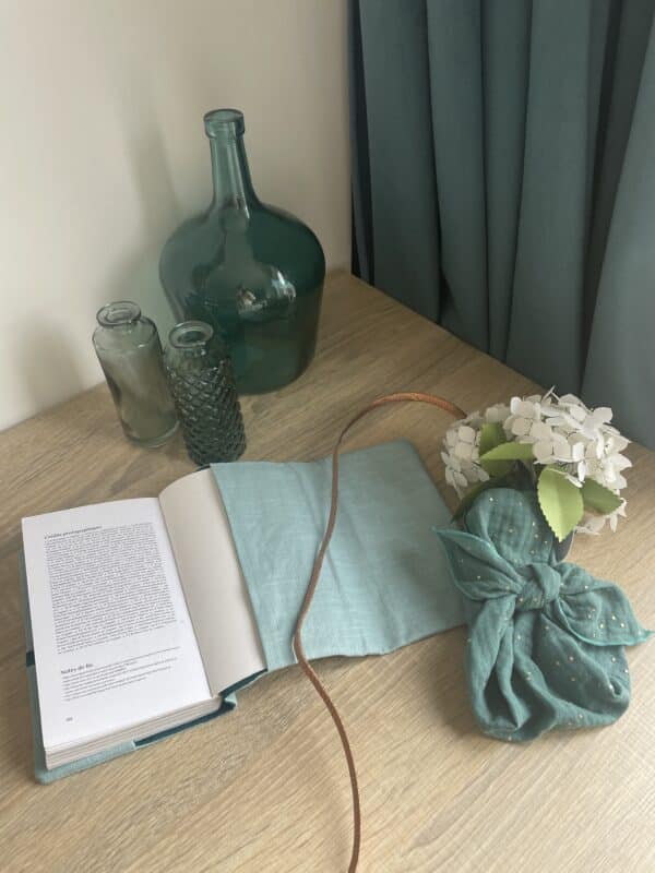 Pochette protège livre en lin personnalisable – Image 3