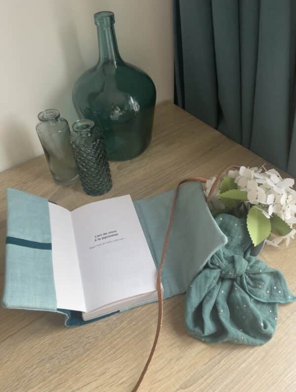 Pochette protège livre en lin personnalisable – Image 4