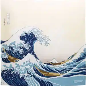 Furoshiki Ukiyo-e | Sous la vague au large de Kanagawa Beige